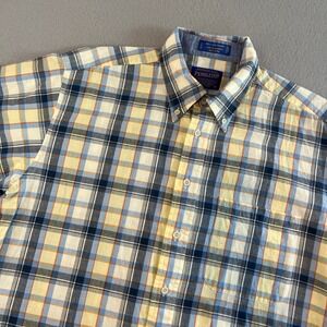 Pendleton Seaside Shirt Mens Large Plaid Button Down Short Sleeve Cotton